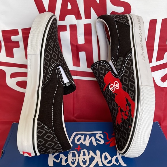Vans Men’s Skate Slip-On Krooked By Natas For Ray Barbee  sneakers - Picture 14 of 16